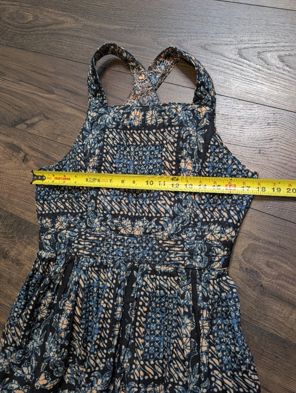 Ulla Johnson Kerani Cutout Back Navy and Cream Printed Midi Dress Size 12 - Picture 4 of 11